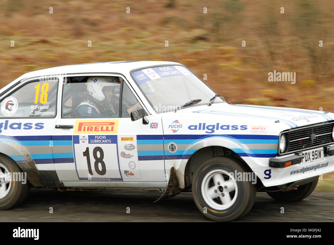 Kielder Forest, Northumberland, UK, 28 April 2018. Rally drivers