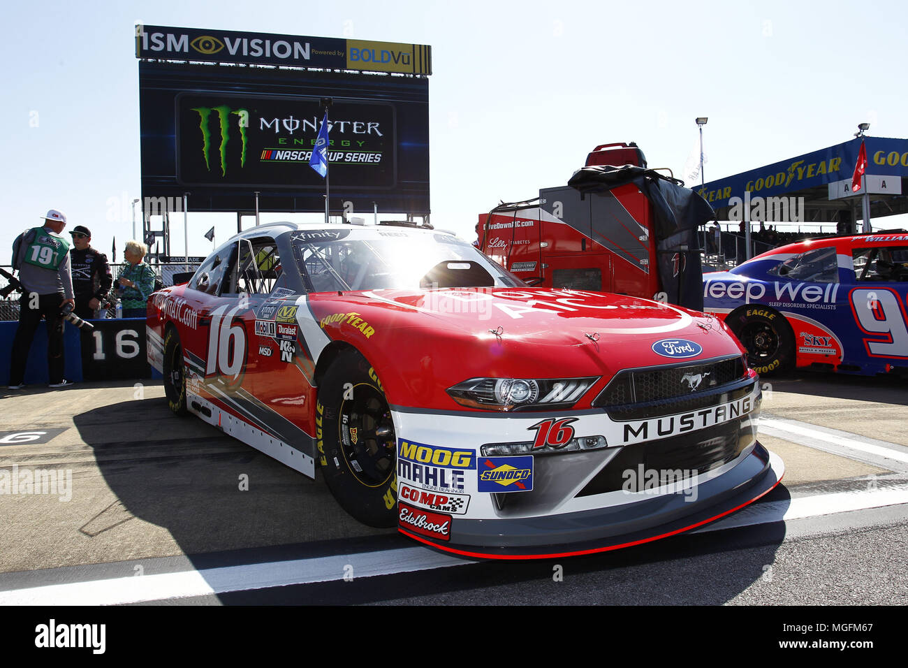 Talladega, Alabama, USA. 28th Apr, 2018. The NASCAR Xfinity Series teams take to the track to qualify for the Spark Energy 300 at Talladega Superspeedway in Talladega, Alabama. Credit: Justin R. Noe Asp Inc/ASP/ZUMA Wire/Alamy Live News Stock Photo