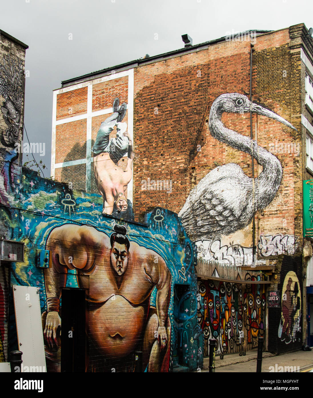 London Street art, giving colour and art to the streets of London's hidden corners. Stock Photo