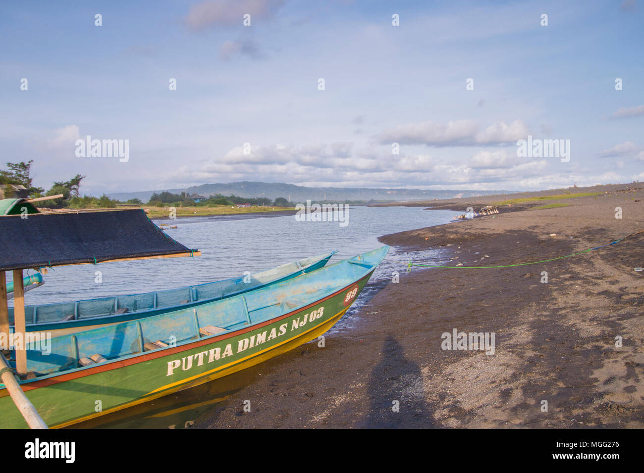 Parangtritis is a popular tourist beach area on the southern coast of Java in the Bantul Regency within the province of the Yogyakarta Special Region. Stock Photo