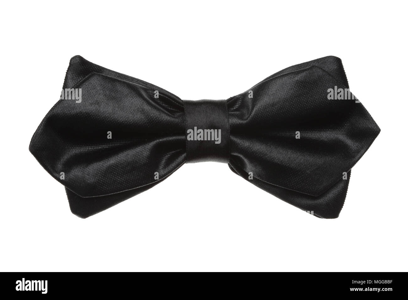 Black bow tie. Isolated on white. Stock Photo