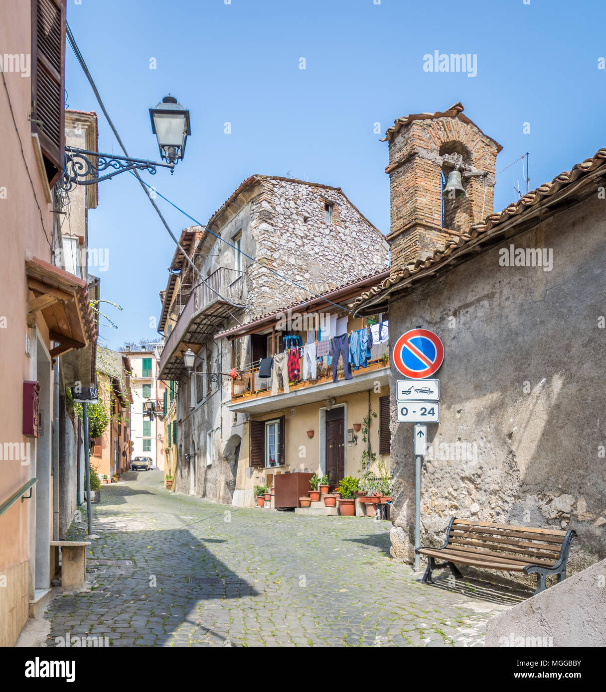Scenic sight in Arsoli, rural village in Rome Province, Latium, central Italy. Stock Photo