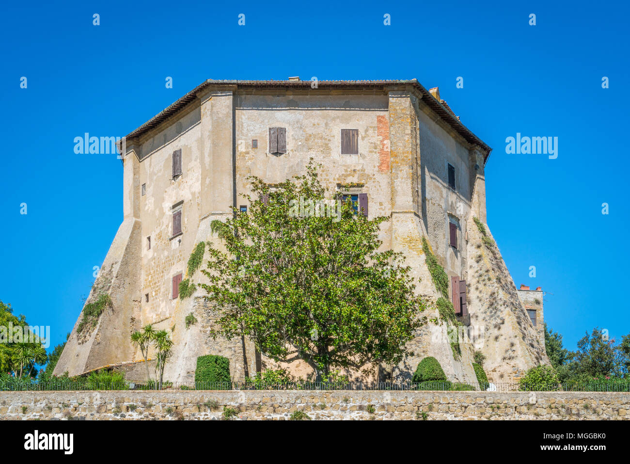 Farnese Palace in Capodimonte, on the Bolsena Lake, province of Viterbo, Lazio, central Italy. Stock Photo