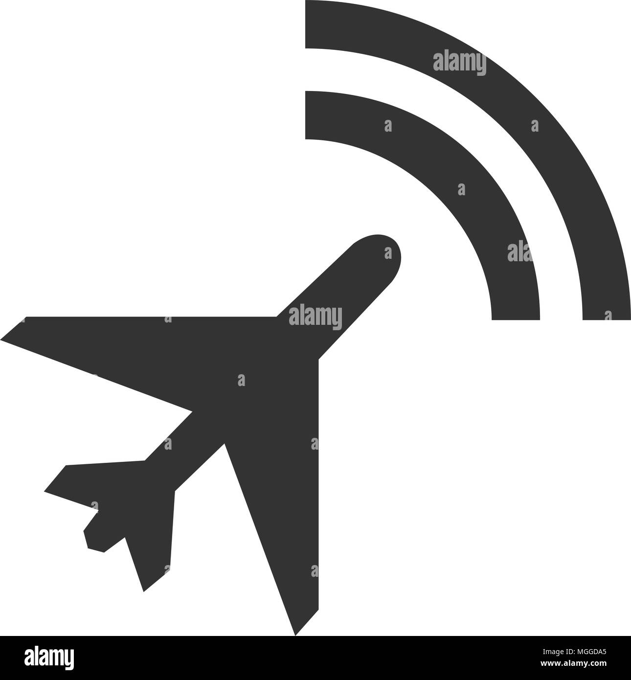 gps navigation with airplane icon vector. air plane symbol for mobile applications and other design Stock Vector