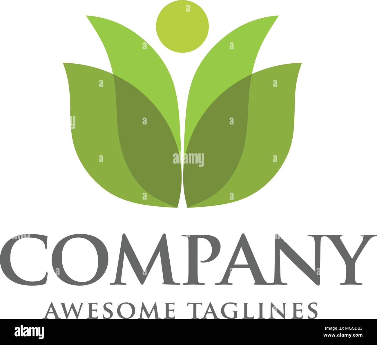 green leaf and health care logo, spa, yoga, tulip concept Stock Vector ...