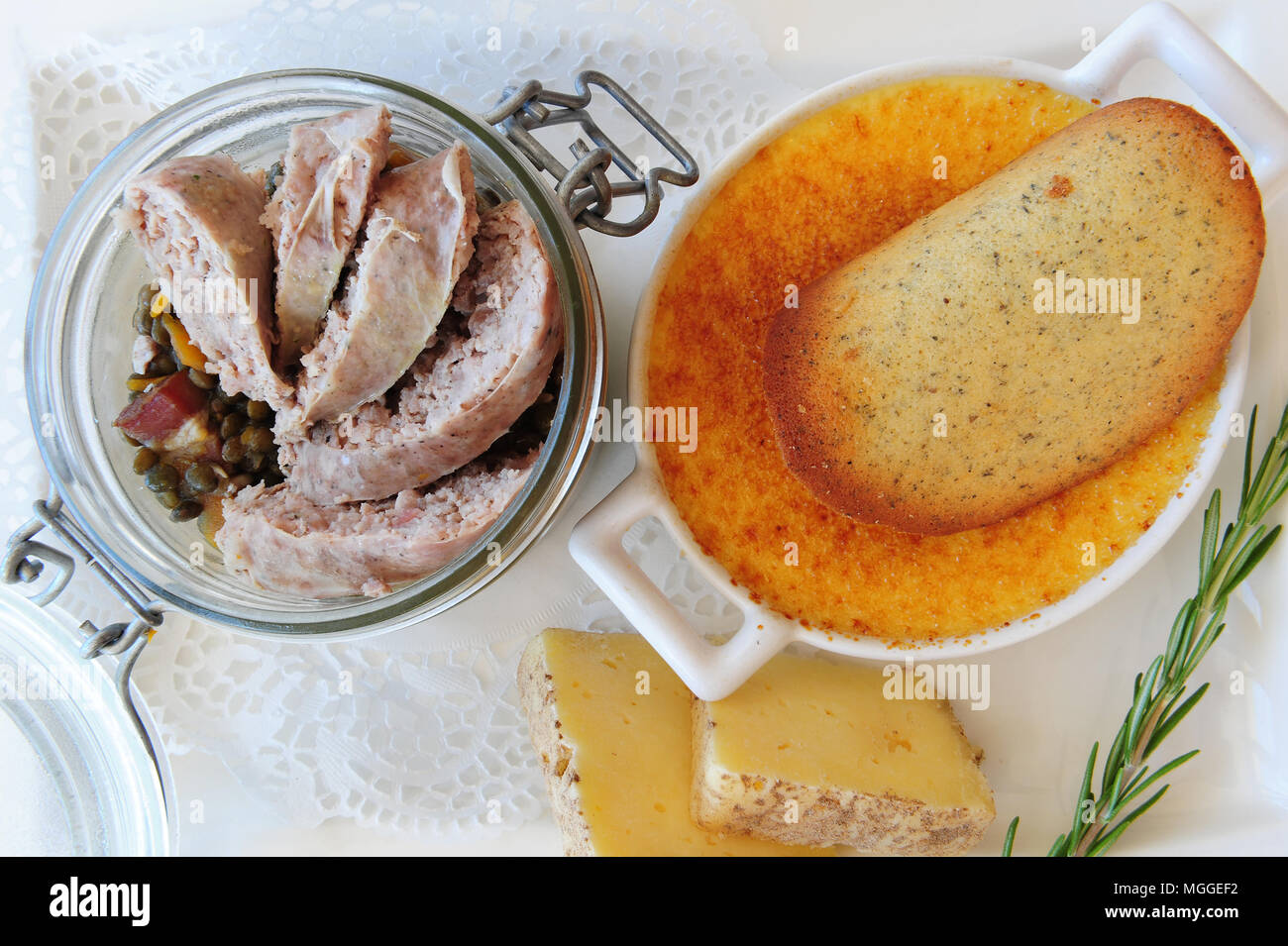 The “assiette route de la lentille”, which is served at Chalet Lac du Bouchet, in the French