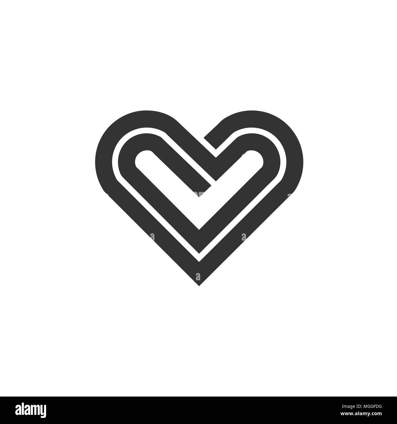 Heart icon vector logo, Heart logo, heart shape, love logo concept, Heart logo Stock Vector