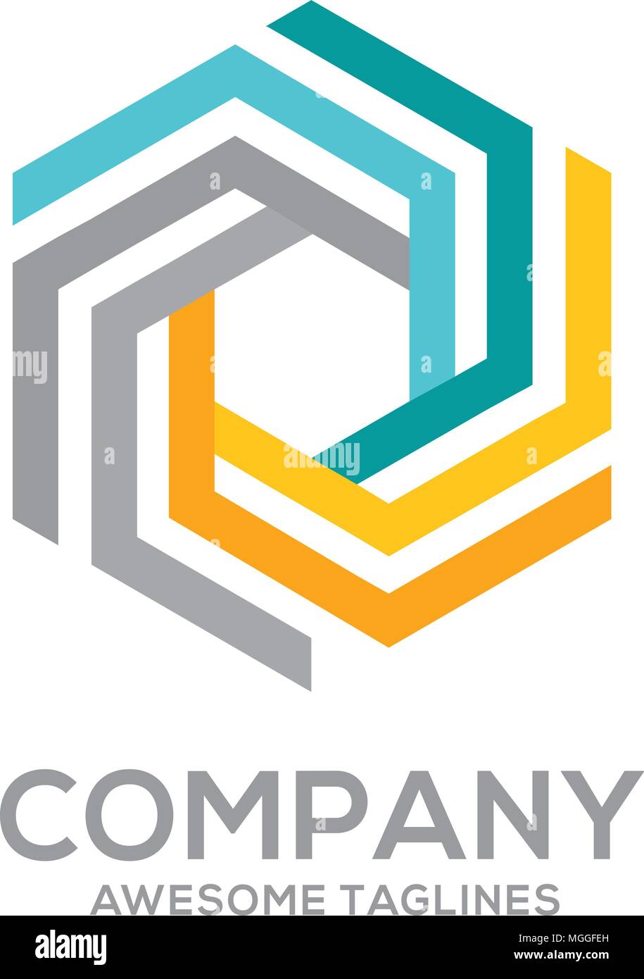 Hexagon color logo concept illustration. Hexagon abstract logo. Vector ...