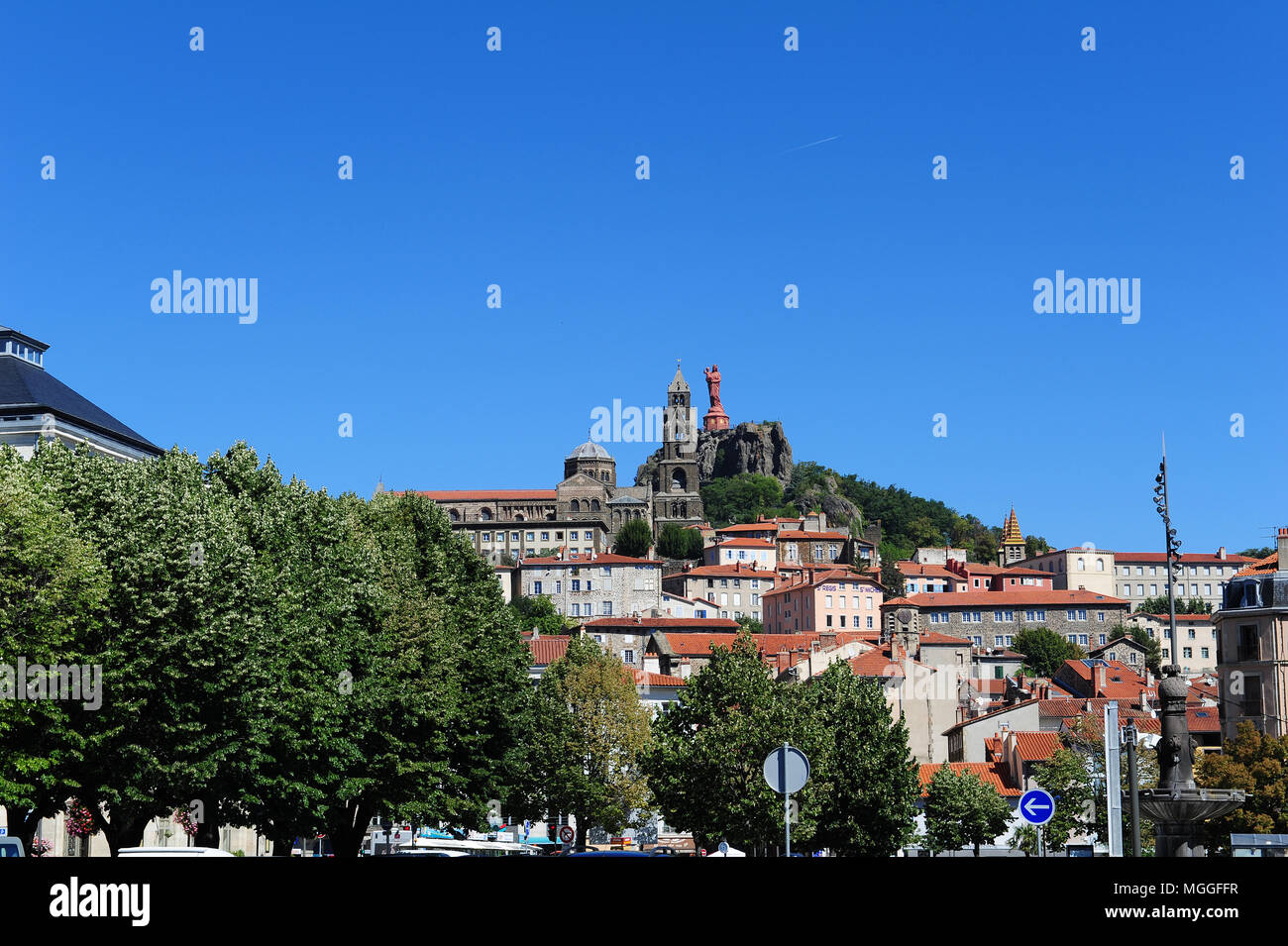 View of Le-Puy-en-Velay, France - a stop along the Way on Saint James Stock Photo