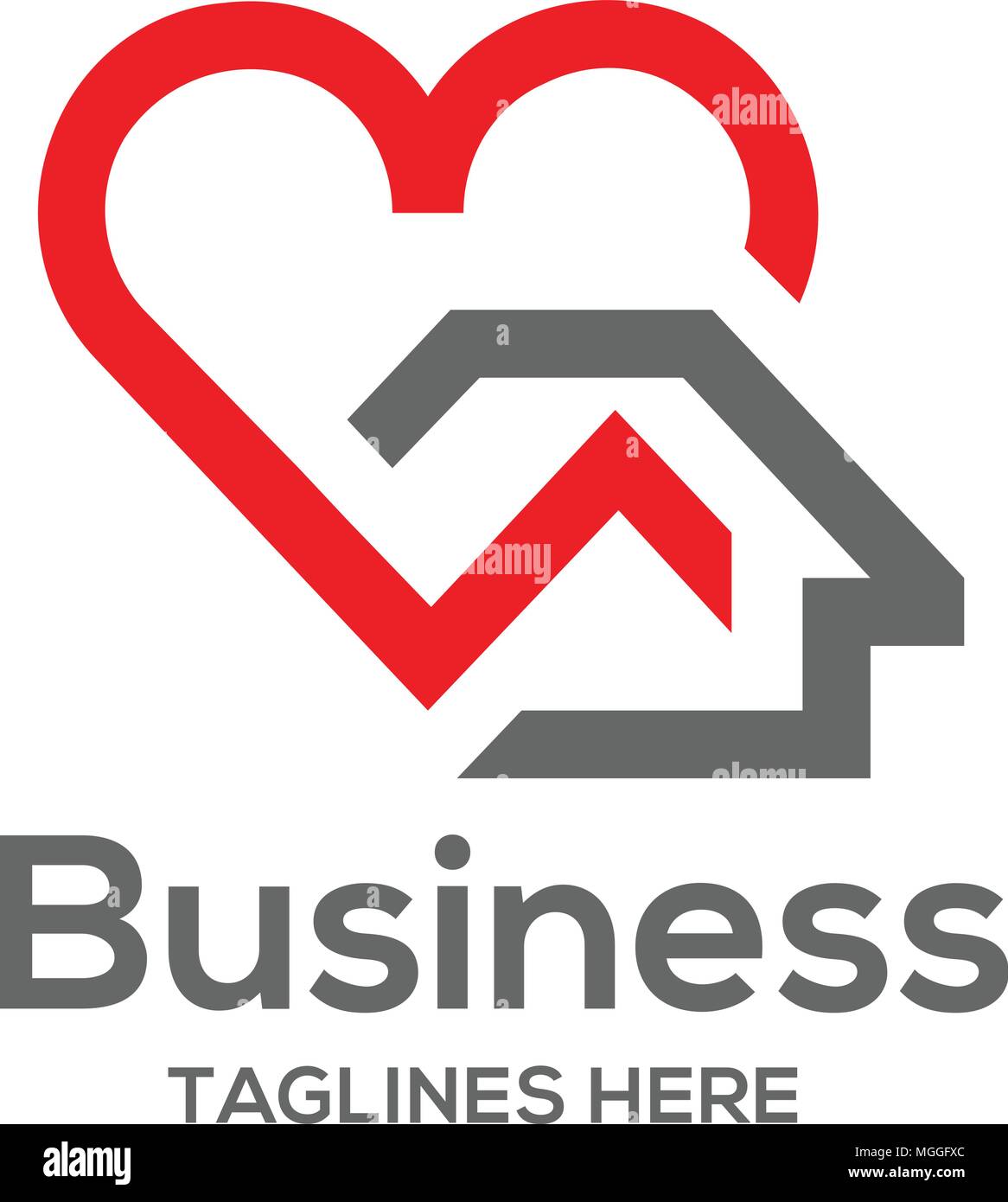 abstract lines house and heart logo vector, love home logo vector Stock ...