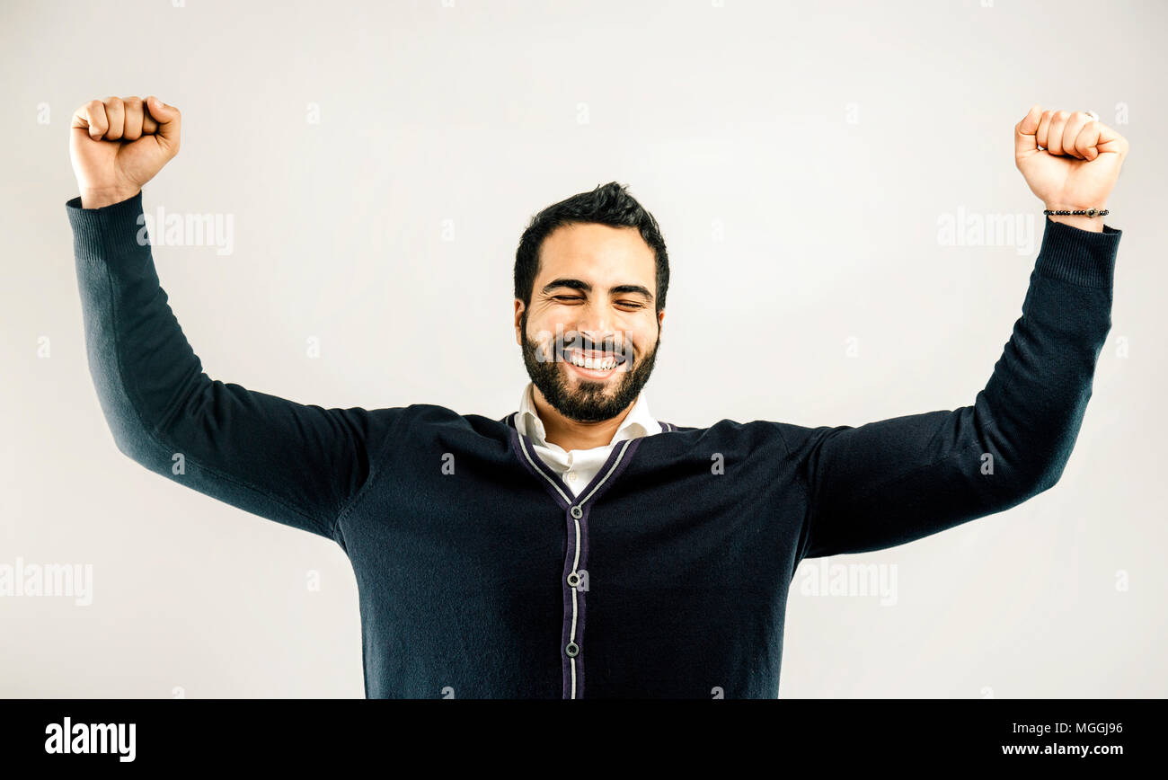 Bearded Man on White Stock Photo