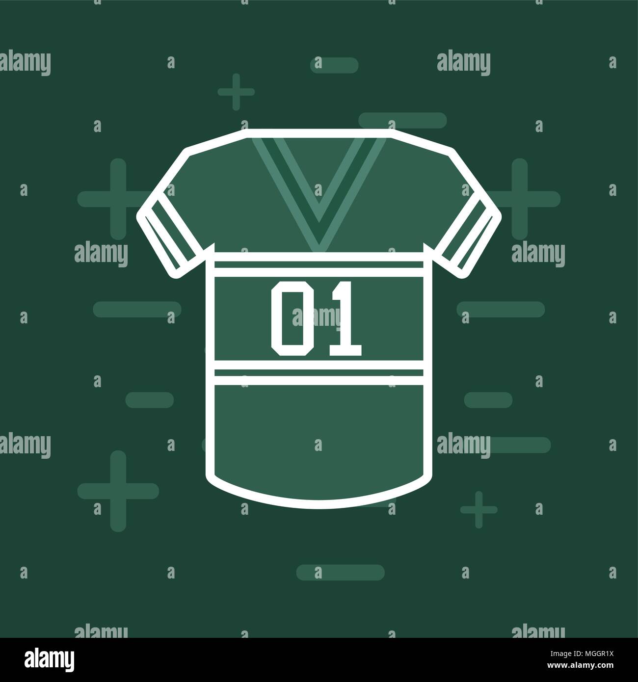 american football jersey icon over green background, colorful design