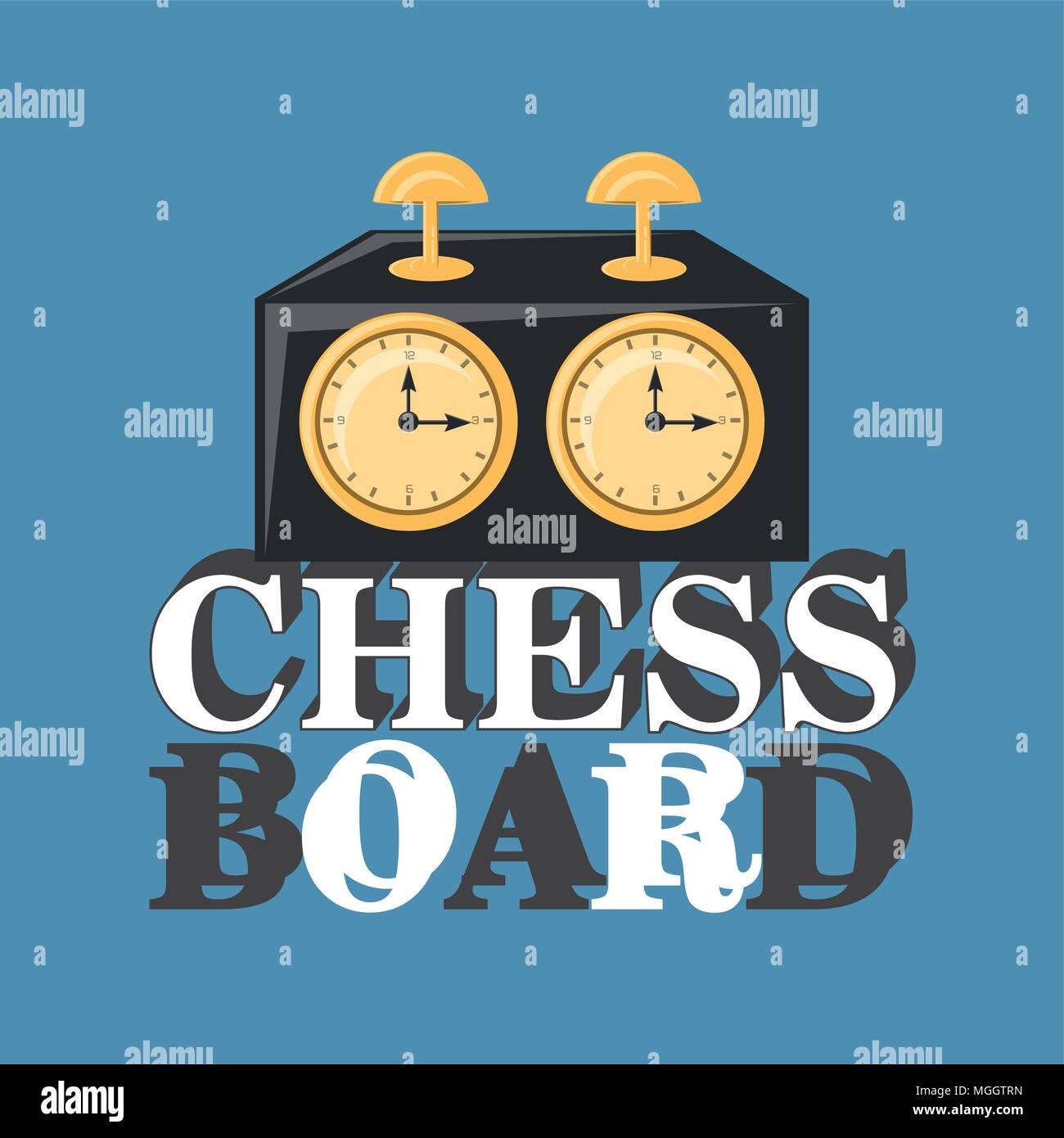 chess clock over blue background, colorful design. vector illustration ...
