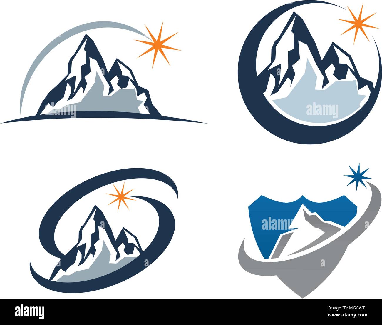 Mountain Solution Template Set Stock Vector
