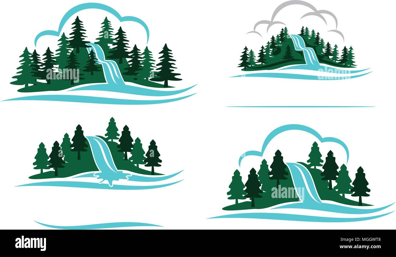 Mountain Solution Template Set Stock Vector