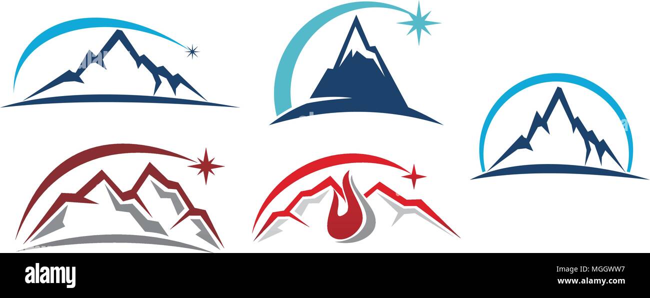 Mountain Solution Template Set Stock Vector
