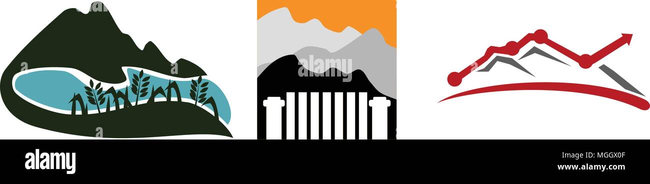 Mountain Solution Template Set Stock Vector