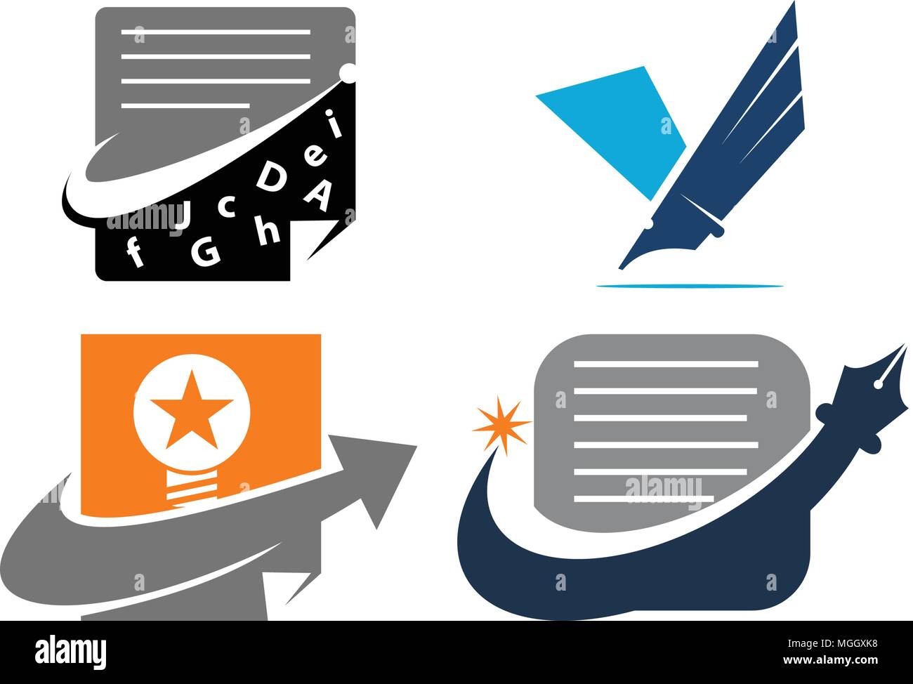 Success Blogging Template Set Stock Vector
