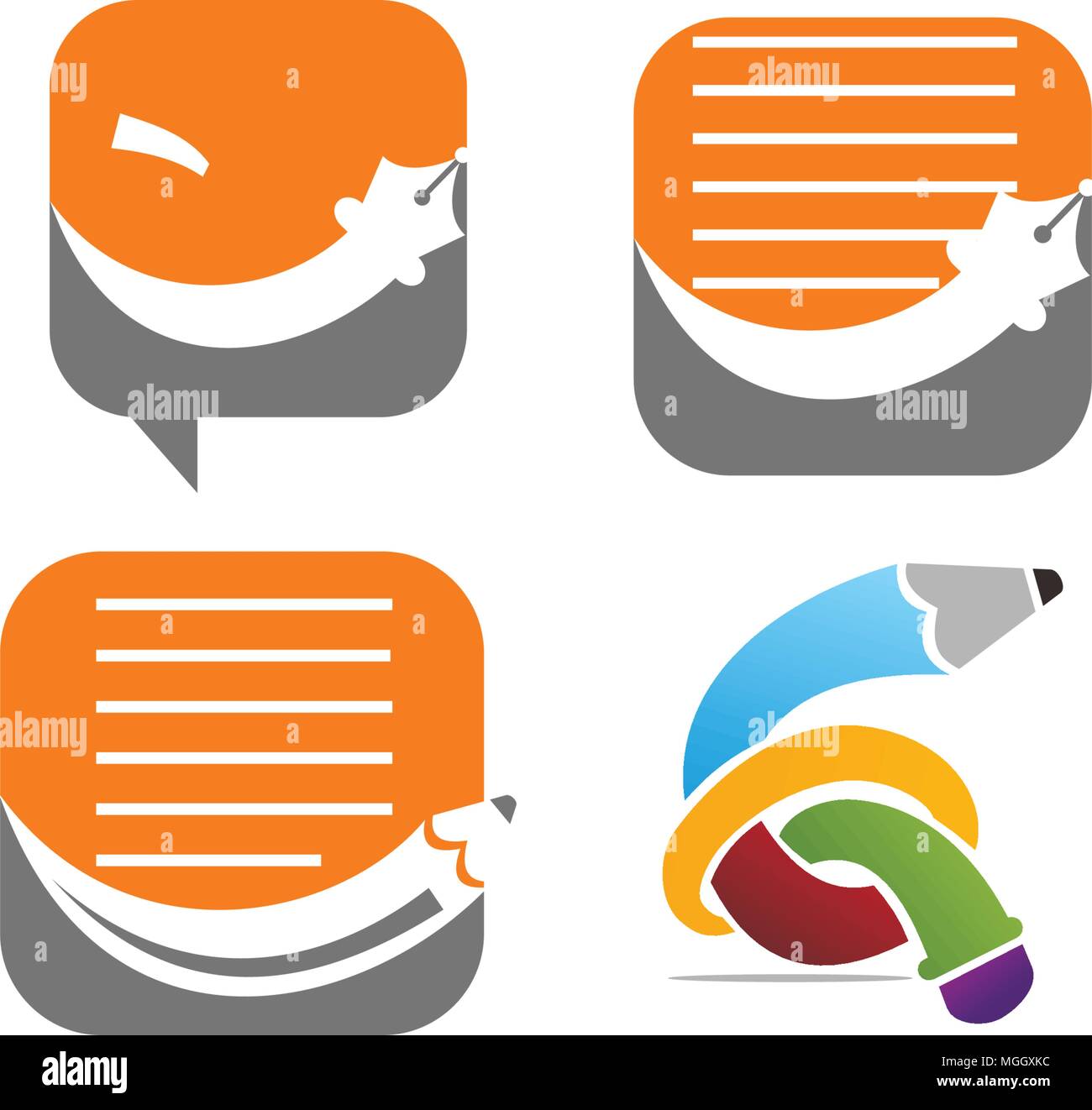 Success Blogging Template Set Stock Vector