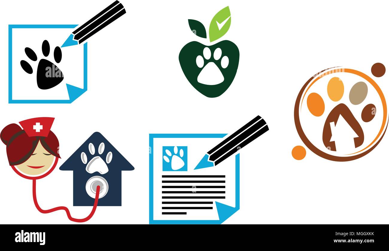 Veterinary Blog Writer Template Set Stock Vector