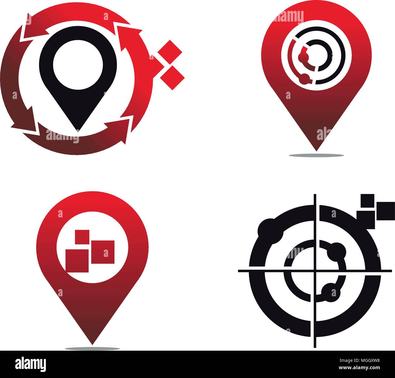 Global Positioning System Set Stock Vector Image & Art Alamy