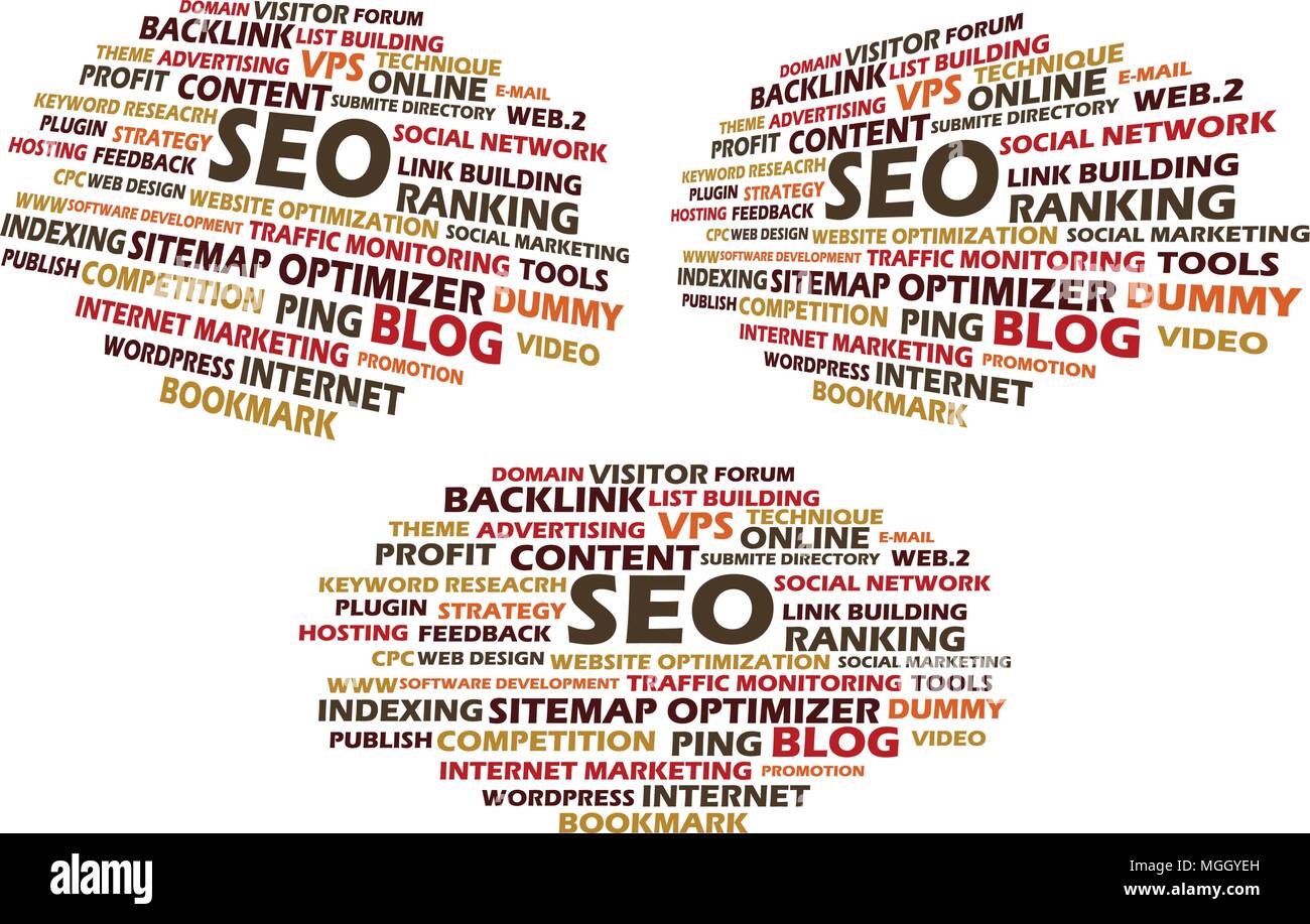 Search Engine Optimization Template Set Stock Vector