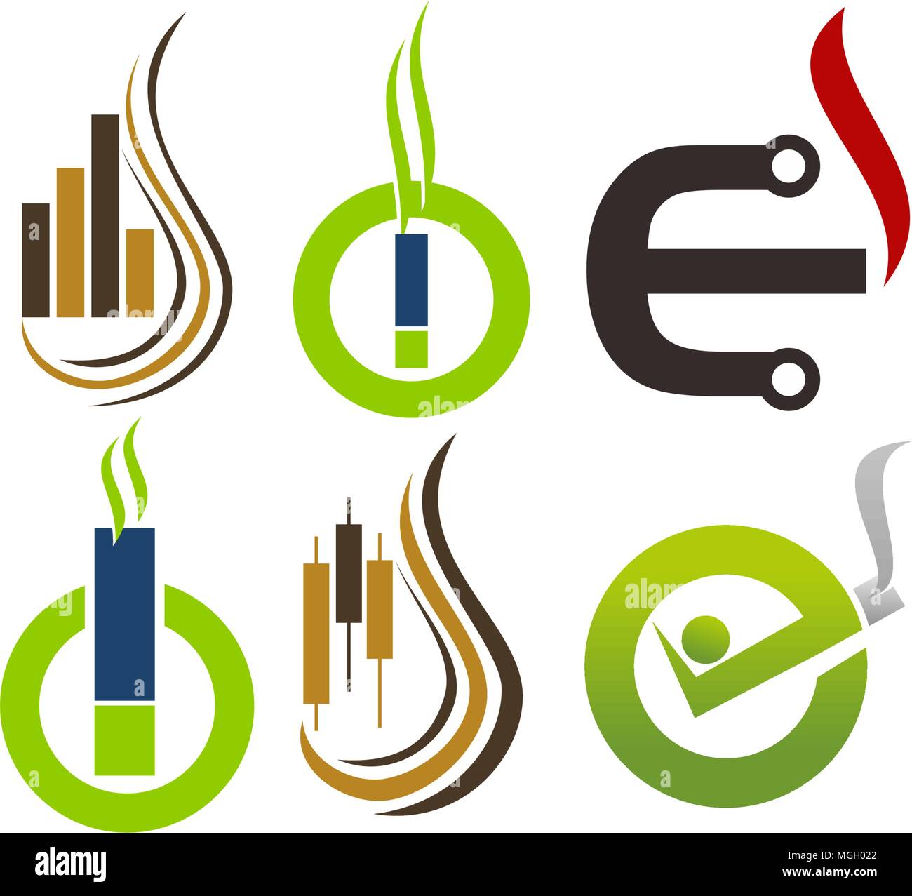 Electrical cigarette Healthy Set Stock Vector