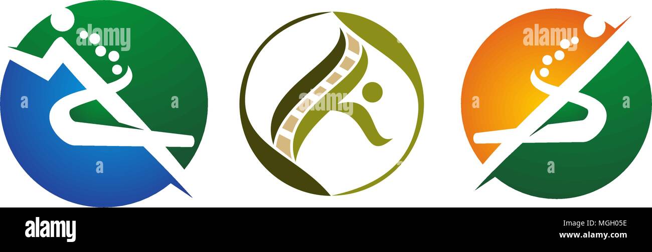 Chiropractic  Acupuncture Template set Stock Vector