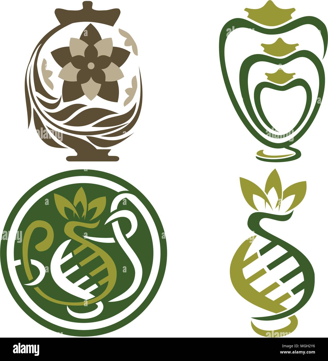 Urn Ewer Store Set Stock Vector