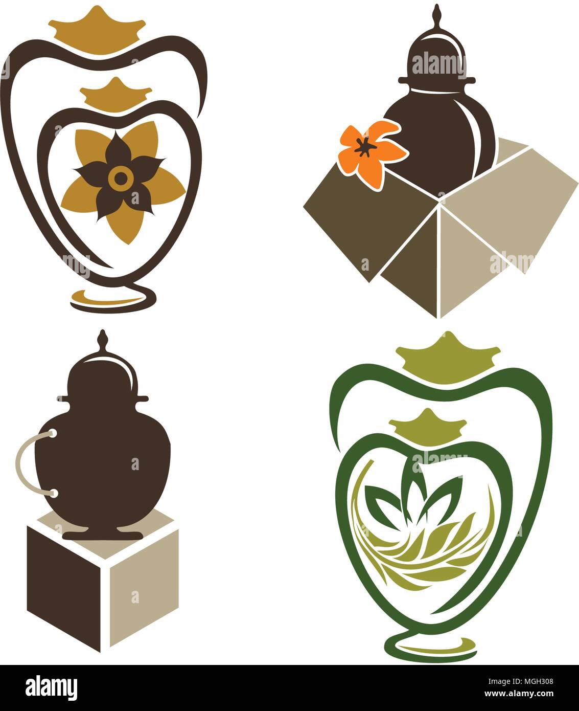 Urn Ewer Store Set Stock Vector