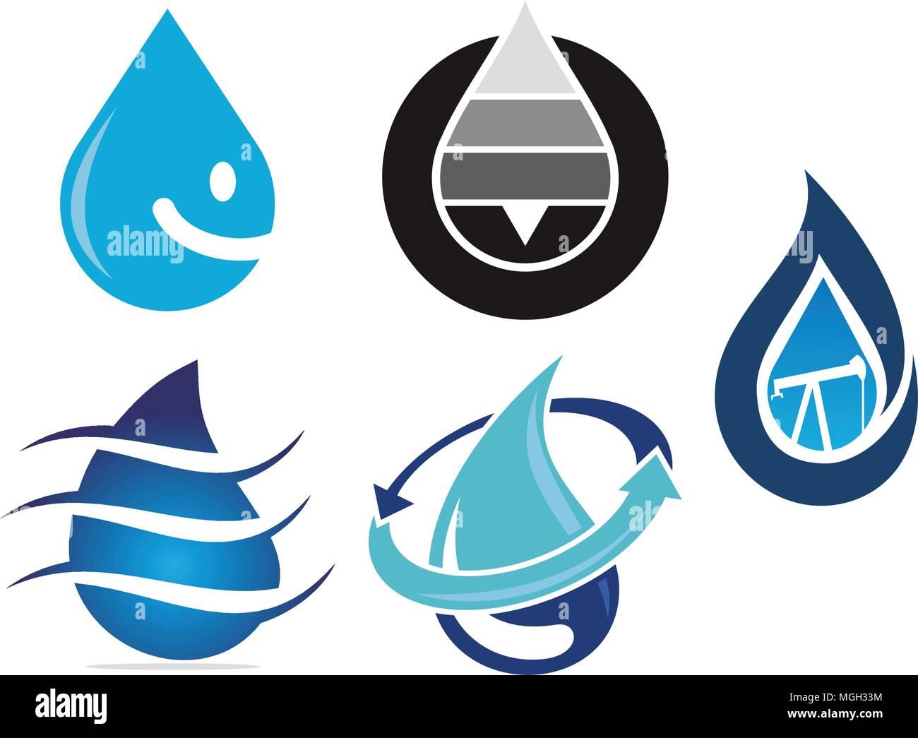 Water Fire Flame Gas Oil Set Stock Vector Image & Art Alamy