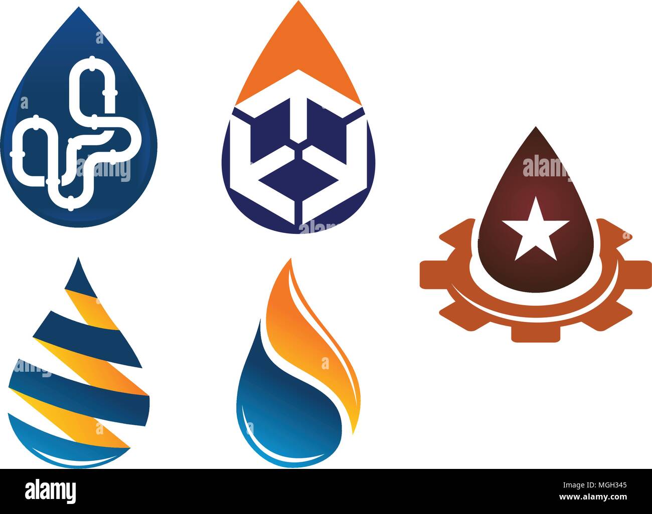 Water Fire Flame Gas Oil Set Stock Vector Image & Art Alamy