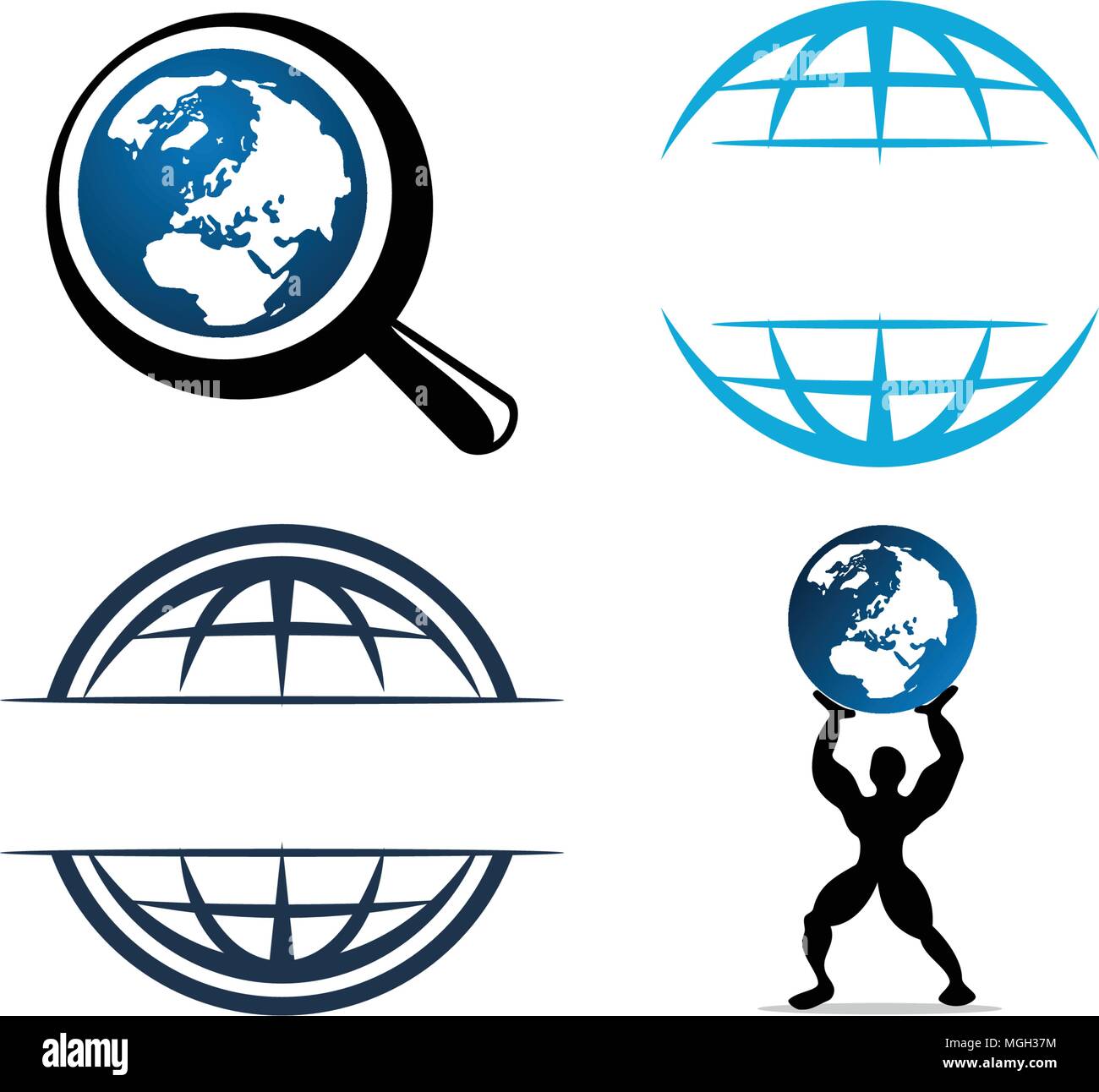 World Globe Logo Design Template Set Stock Vector Image Art Alamy