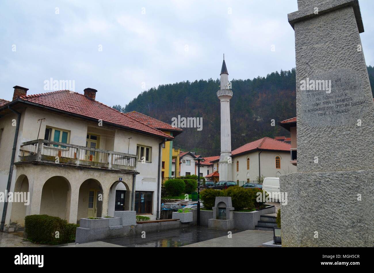 The small town of Prijepolje by the Lim river in the region of Sandzak, Serbia: one of the mosques Stock Photo