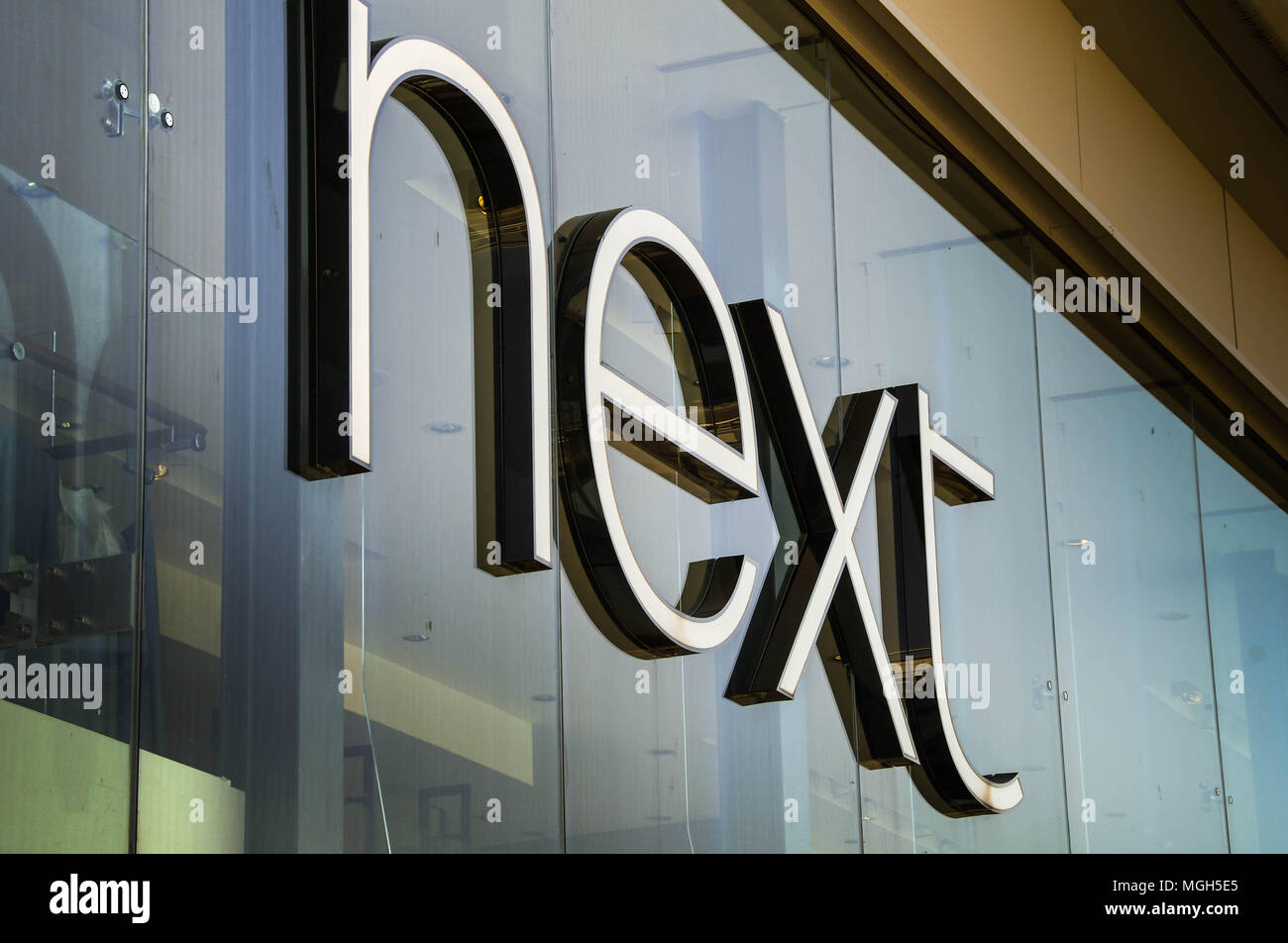 Next clothing logo clothes shop store uk sign hires stock photography