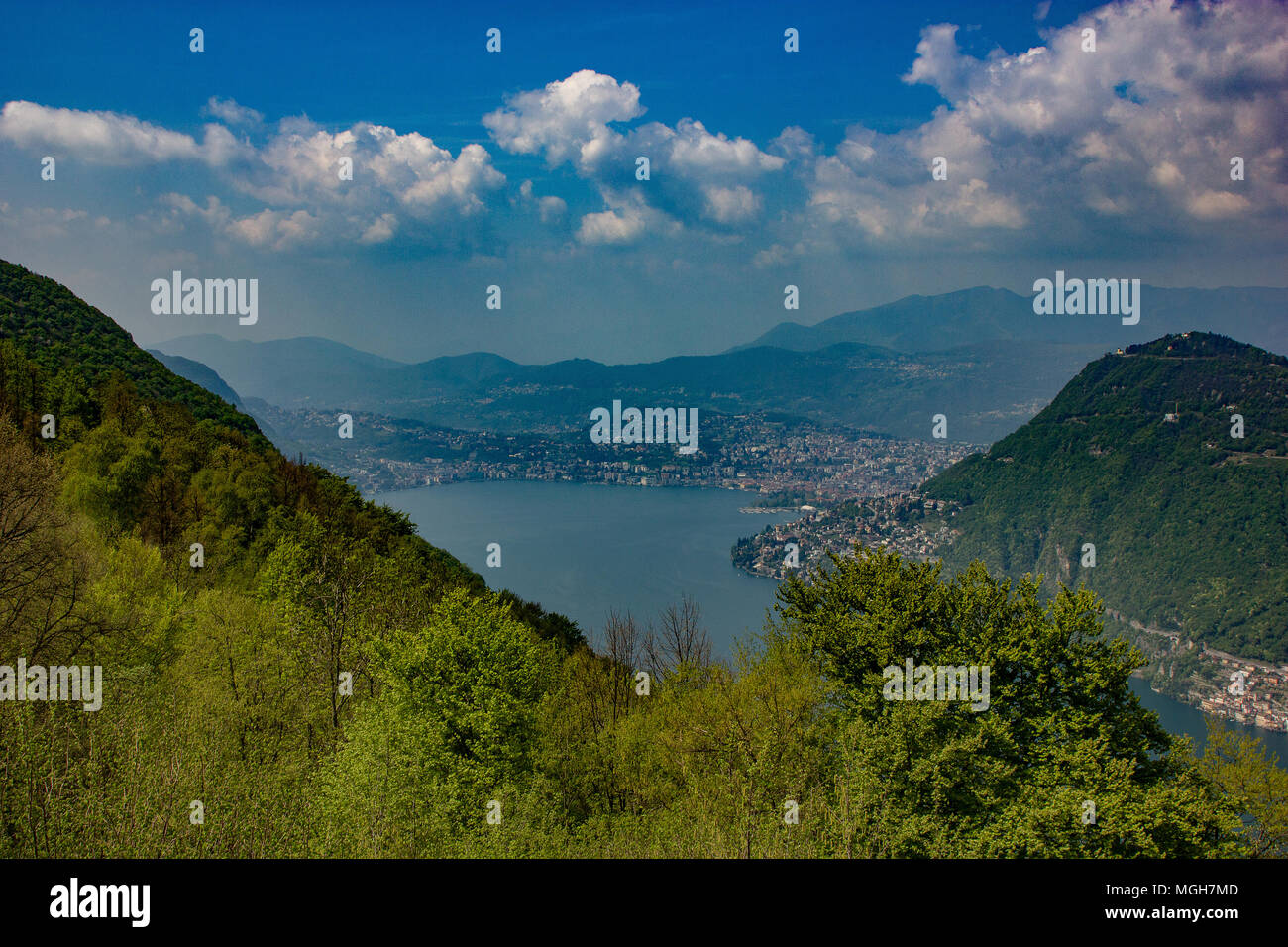 a beautiful view of Lugano and it's lake from the Belvedere, Lanzo d