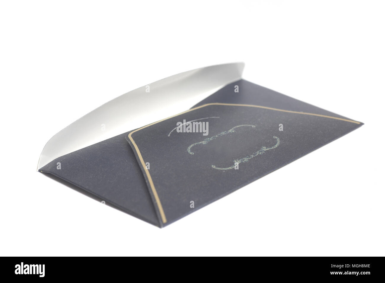 Black paper envelope isolated on a white background Stock Photo - Alamy
