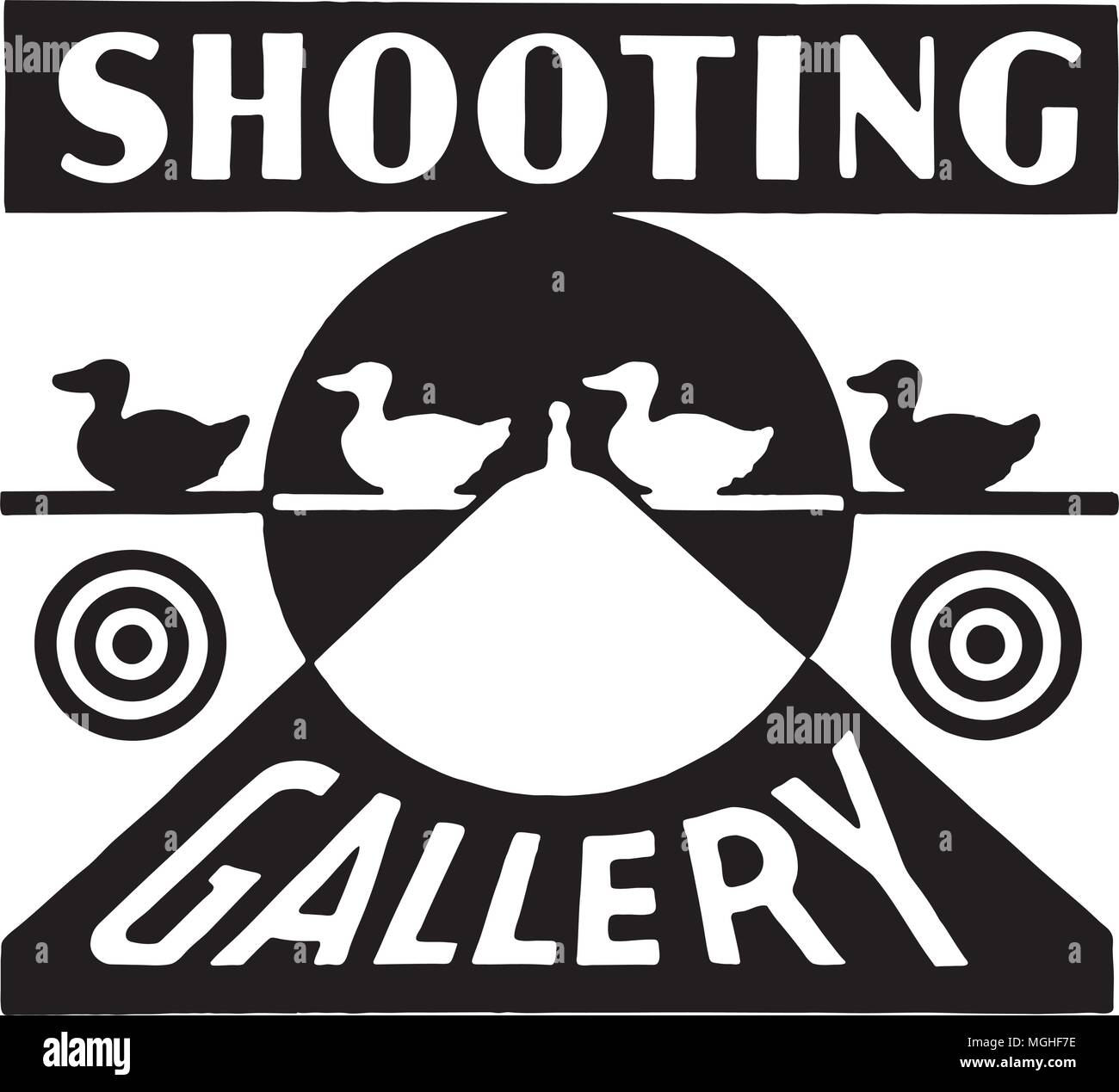 Shooting Gallery - Retro Ad Art Banner Stock Vector