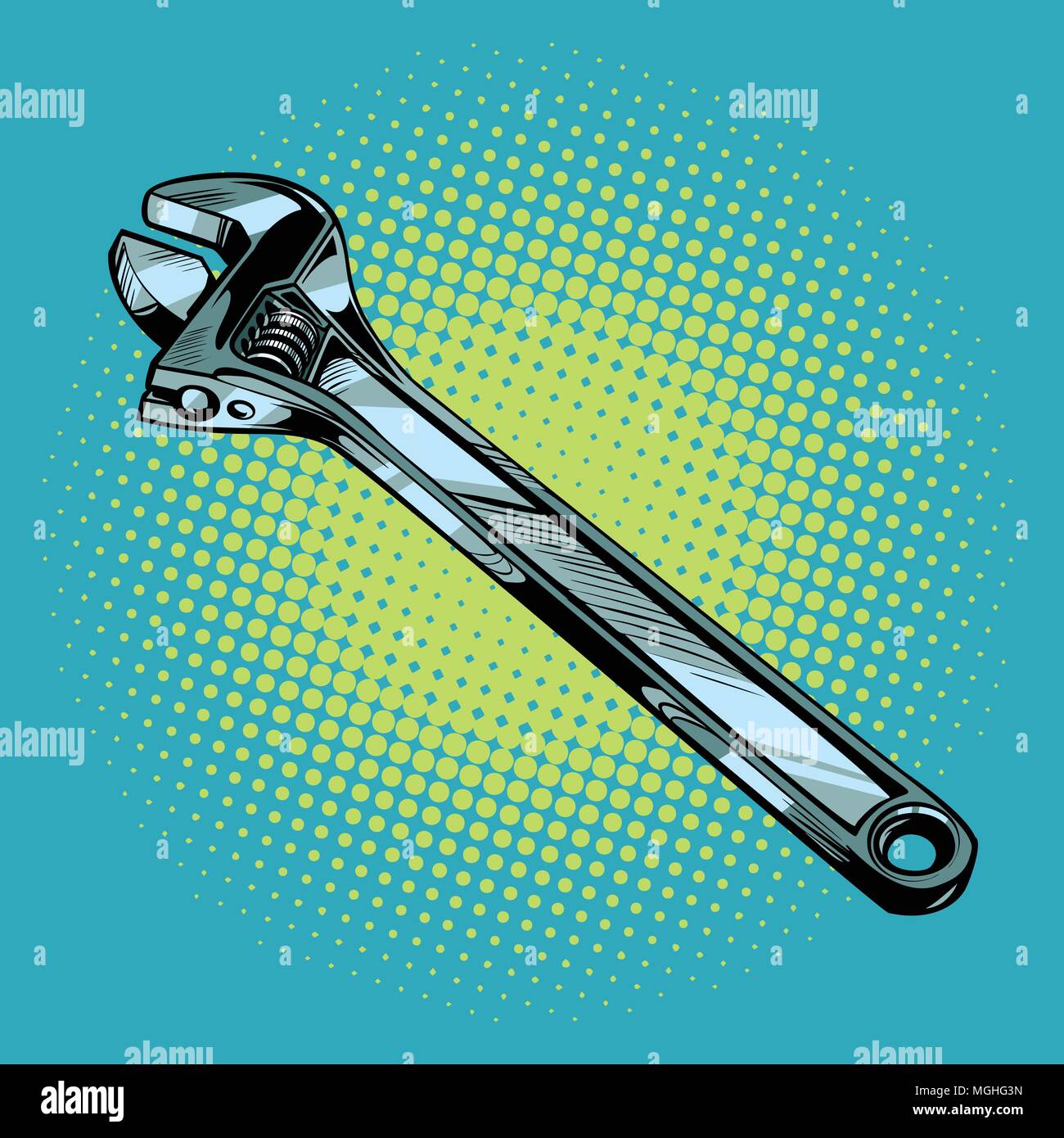 Adjustable wrench tool Stock Vector