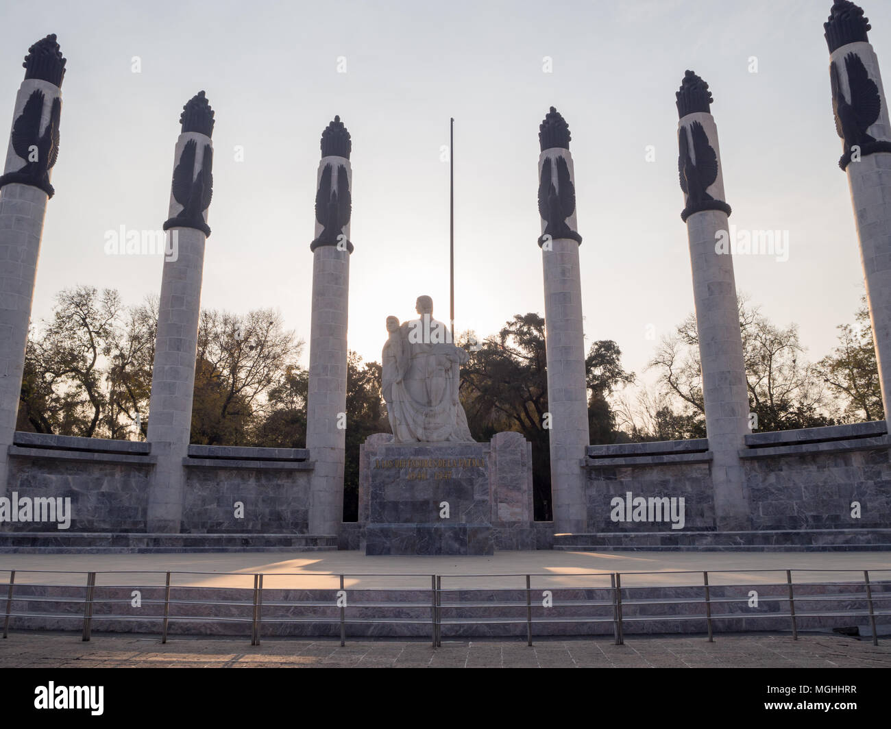 Mexico City, Central America [Altar a la Patria in Colonial Chapultepec Castle park, hill] Stock Photo