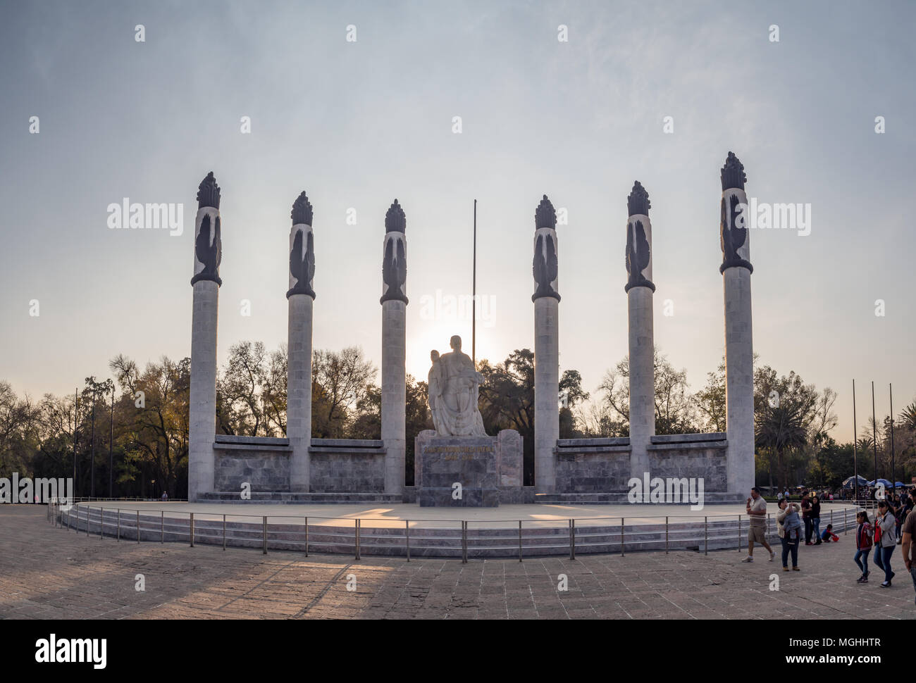 Mexico City, Central America [Altar a la Patria in Colonial Chapultepec Castle park, hill] Stock Photo