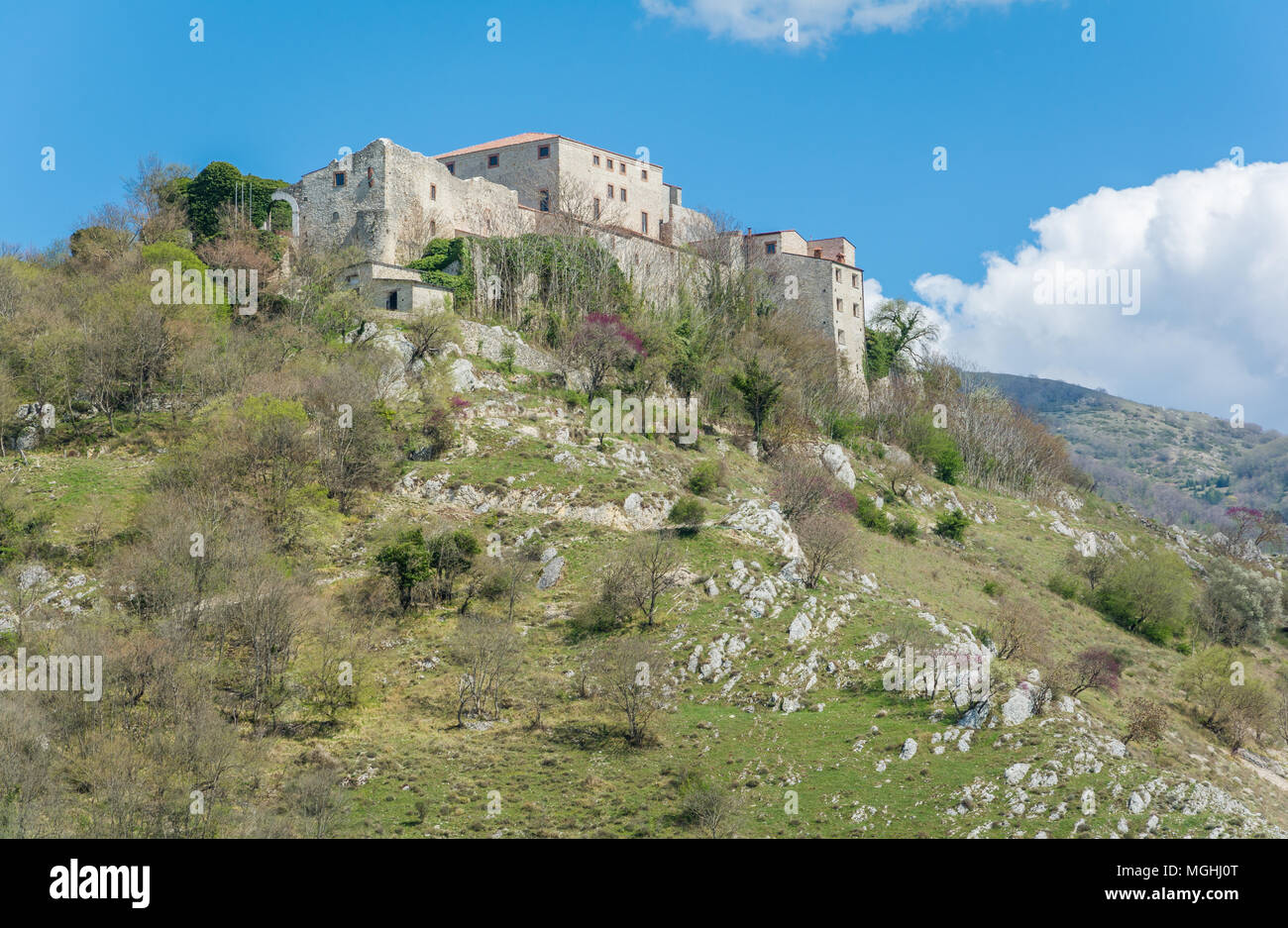 Antuni Castel near Castel di Tora, Province of Rieti, Latium, located about 50 kilometres northeast of Rome. Stock Photo