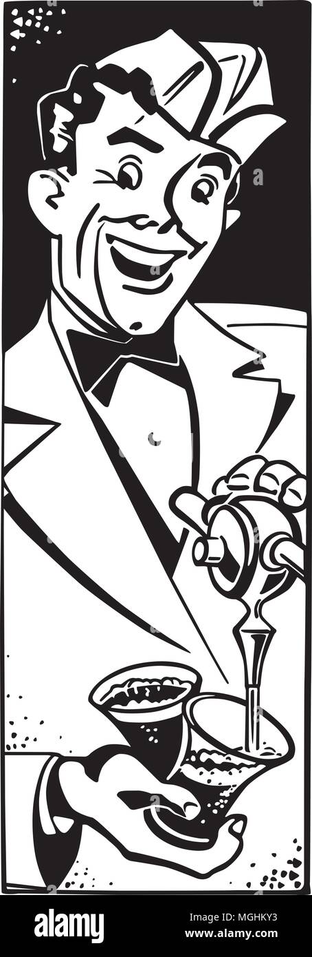 Soda Jerk 3 - Retro Clipart Illustration Stock Vector Image & Art - Alamy