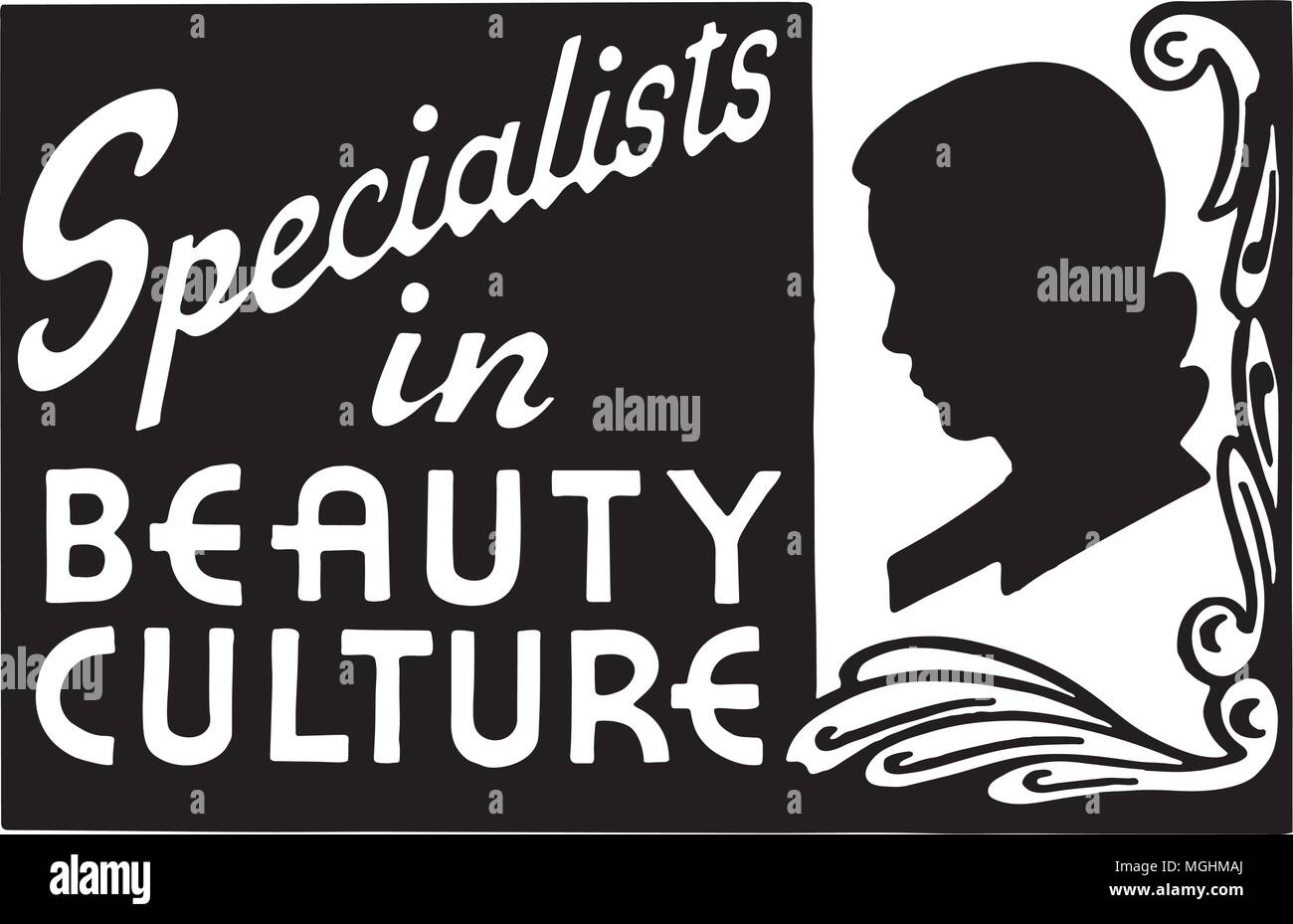 Specialists In Beauty Culture 2 - Retro Ad Art Banner Stock Vector