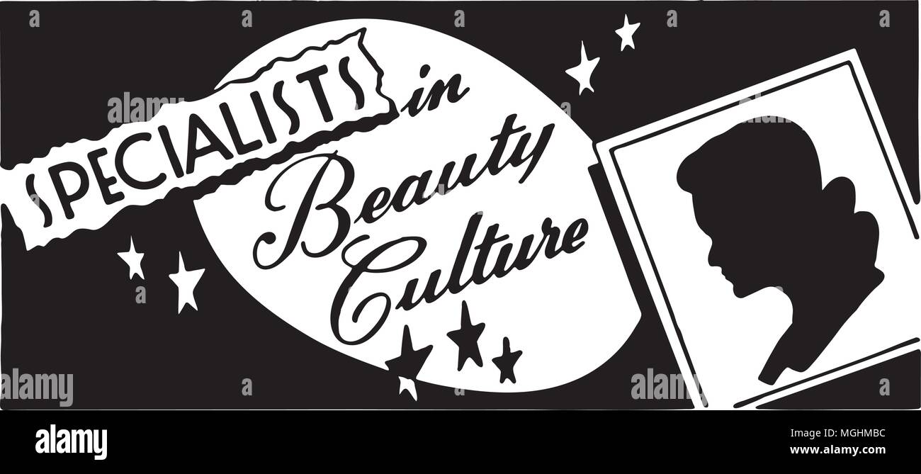 Specialists In Beauty Culture 3 - Retro Ad Art Banner Stock Vector