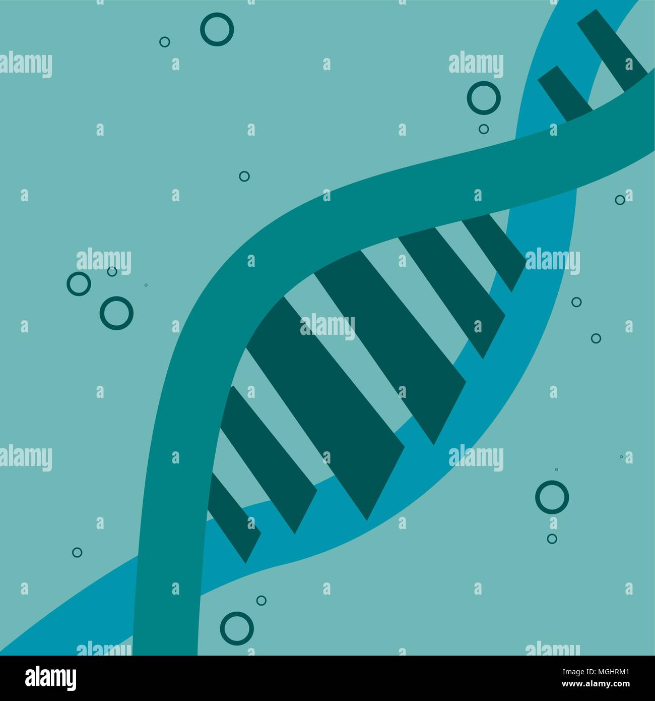 DNA molecule over turquoise background, colorful design. vector illustration Stock Vector