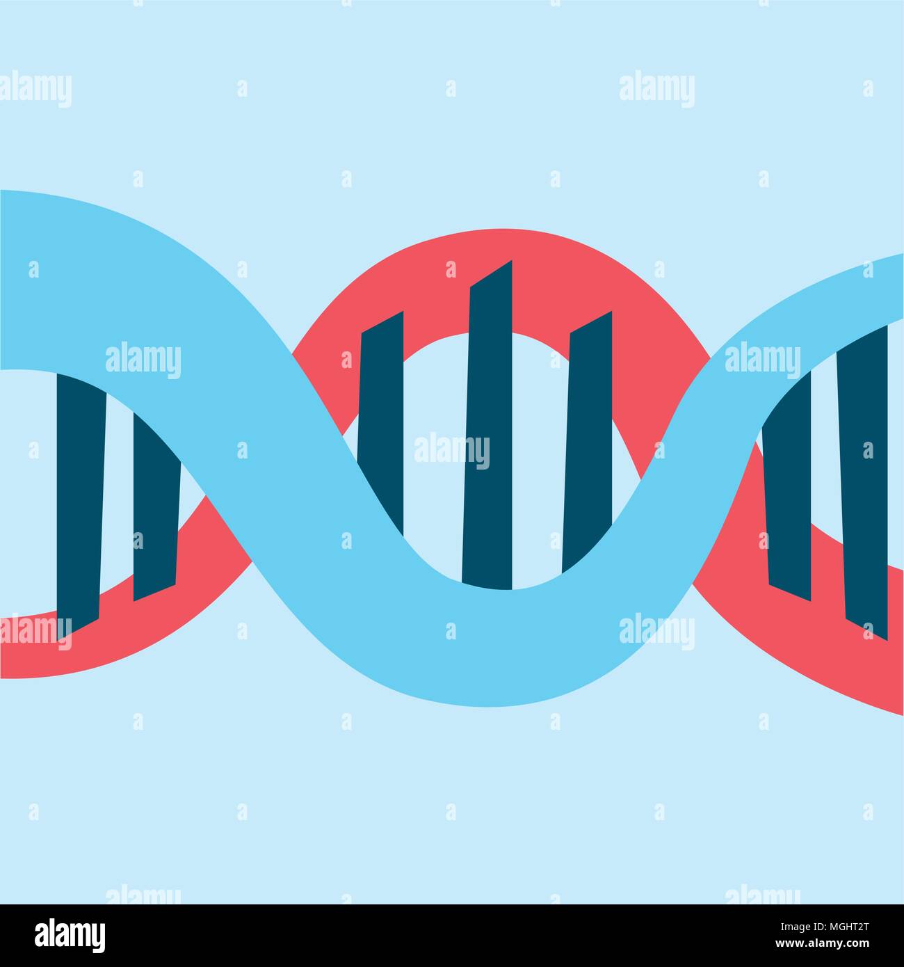 DNA molecule structure over blue background, vector illustration Stock ...