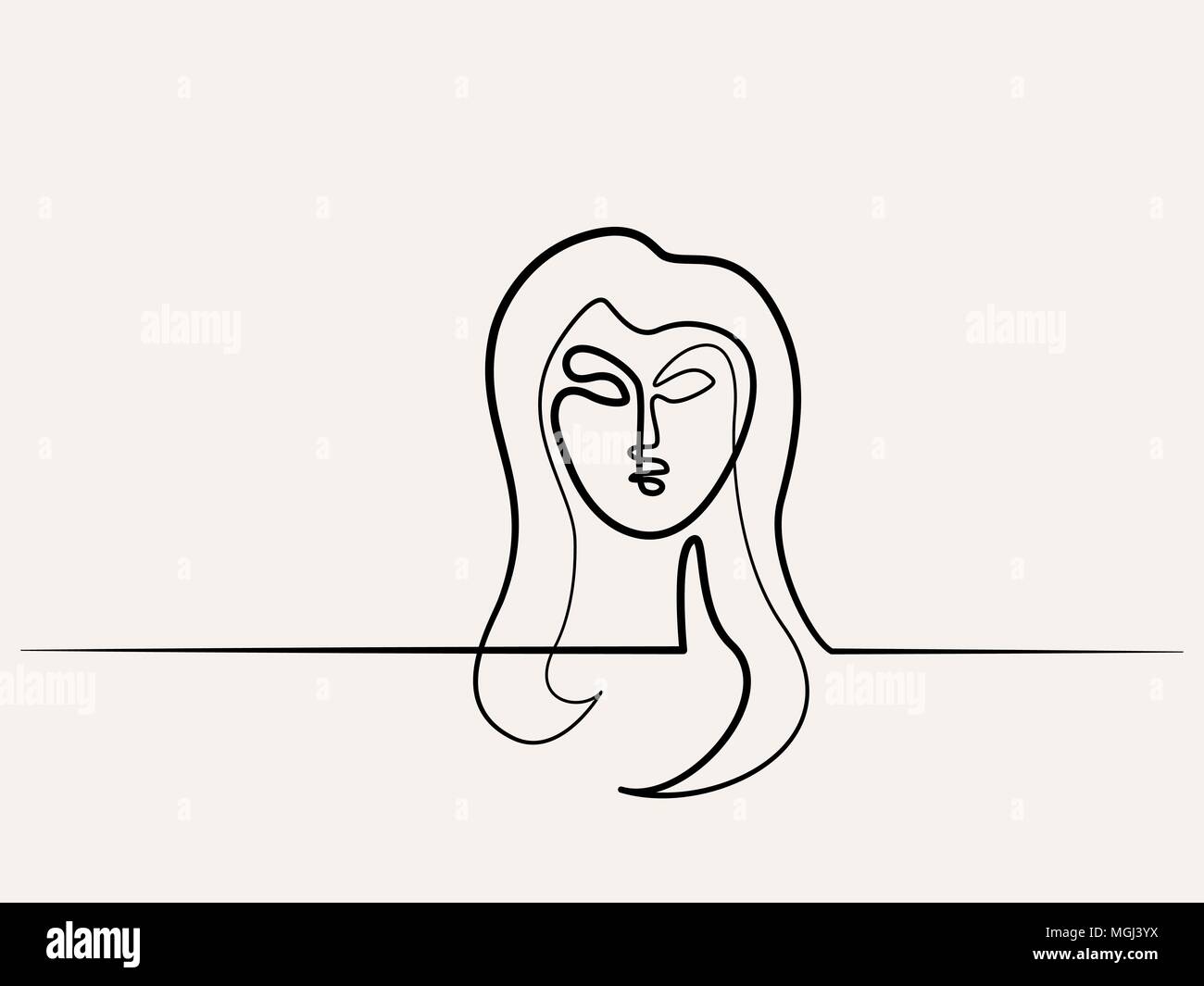 Vector continuous line. Stock Vector