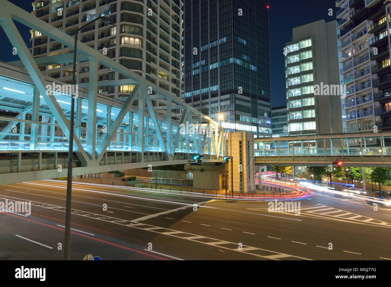 Colorful City Traffic Light Trails High Resolution Stock Photography ...