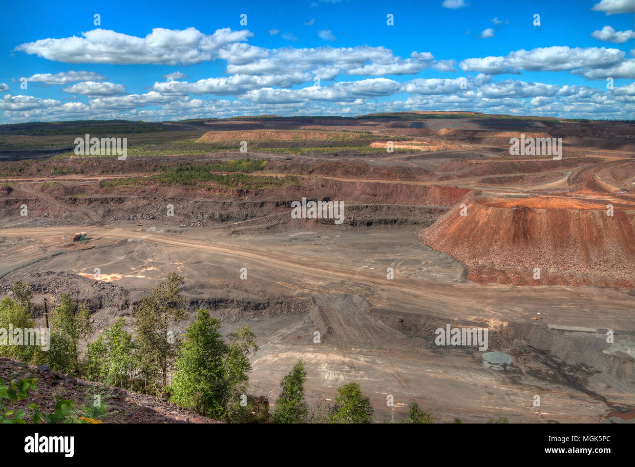 Hibbing, Minnesota has one of the largest open pit mines Stock Photo